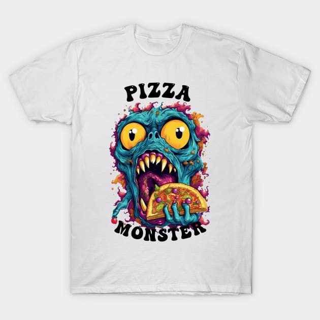 The Pizza Monster T-Shirt by Obotan Mmienu